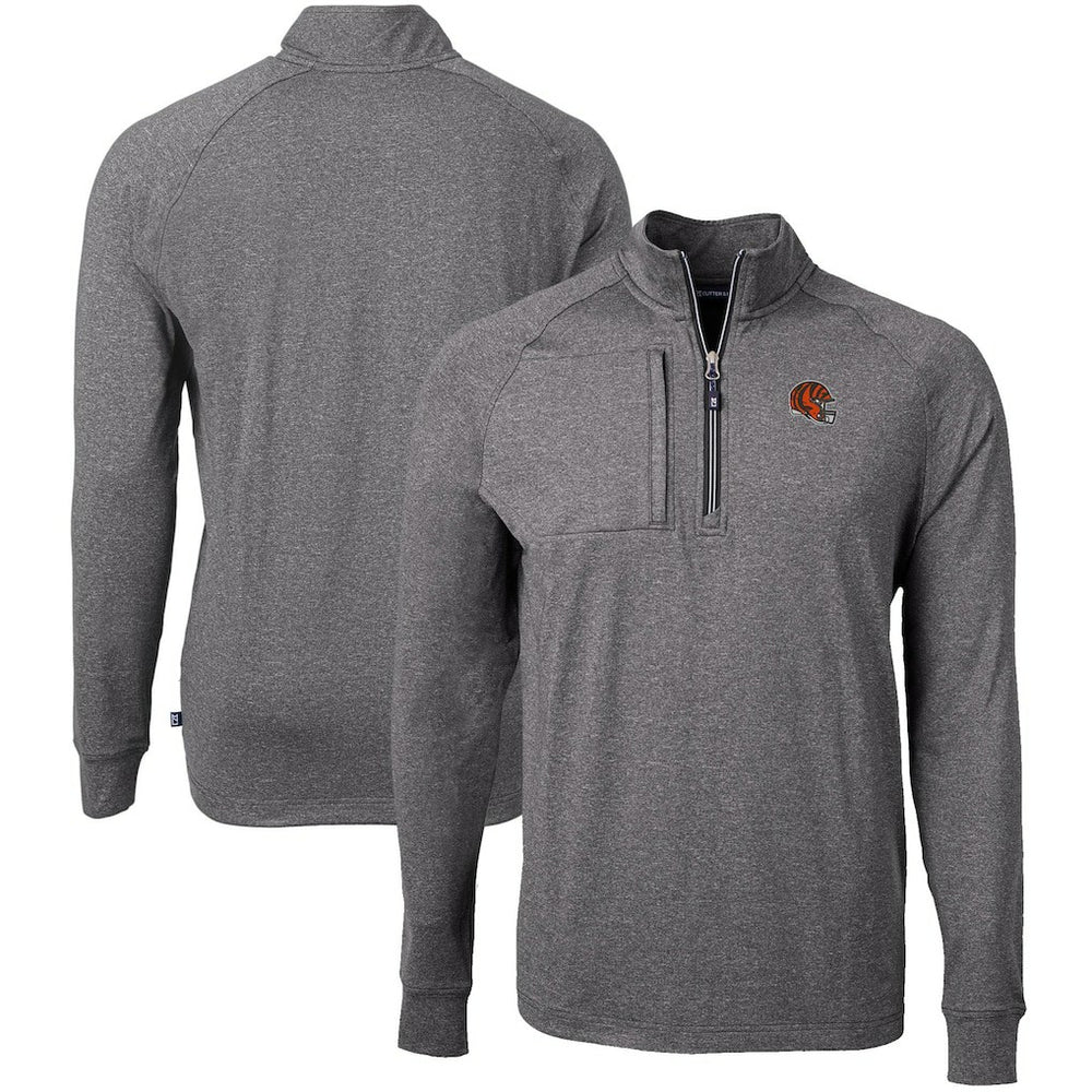 Cincinnati Bengals Cutter & Buck Big & Tall Adapt Eco Raglan Quarter-Zip Jacket | NFL New