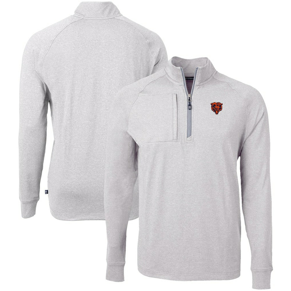 Chicago Bears Cutter & Buck Big & Tall Adapt Eco Raglan Quarter-Zip Jacket | NFL Online