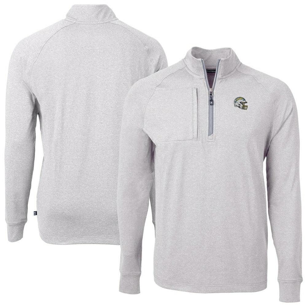 Los Angeles Chargers Cutter & Buck Big & Tall Adapt Eco Raglan Quarter-Zip Jacket | NFL Hot