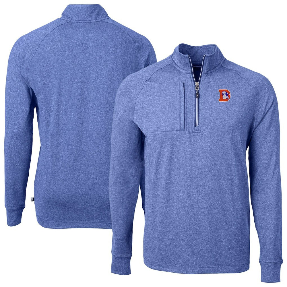 Denver Broncos Cutter & Buck Big & Tall Adapt Eco Raglan Quarter-Zip Jacket | NFL On sale