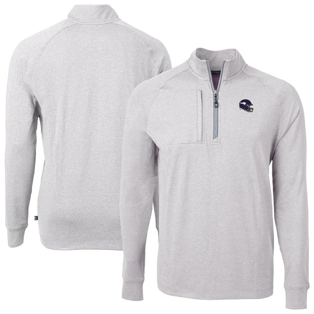 Minnesota Vikings Cutter & Buck Big & Tall Adapt Eco Raglan Quarter-Zip Jacket | NFL Discount