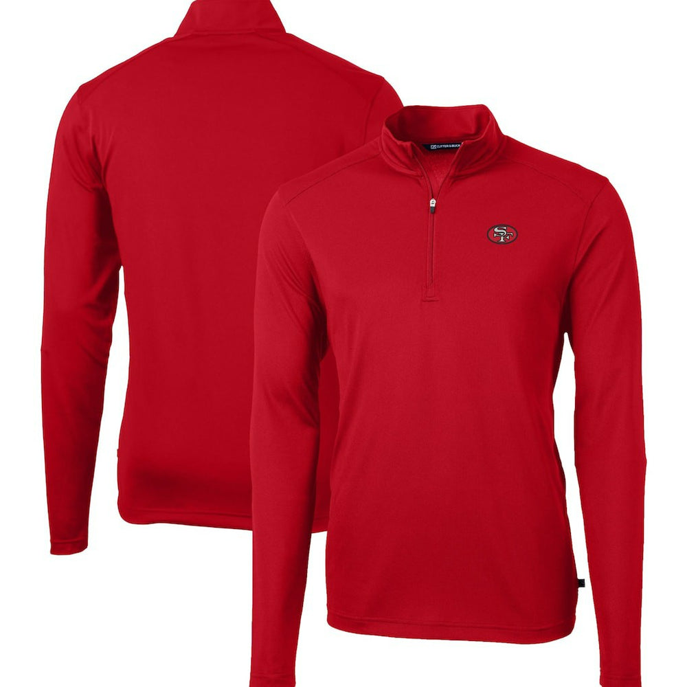 San Francisco 49ers Cutter & Buck Big & Tall Virtue Eco Pique Quarter-Zip Jacket | NFL Online
