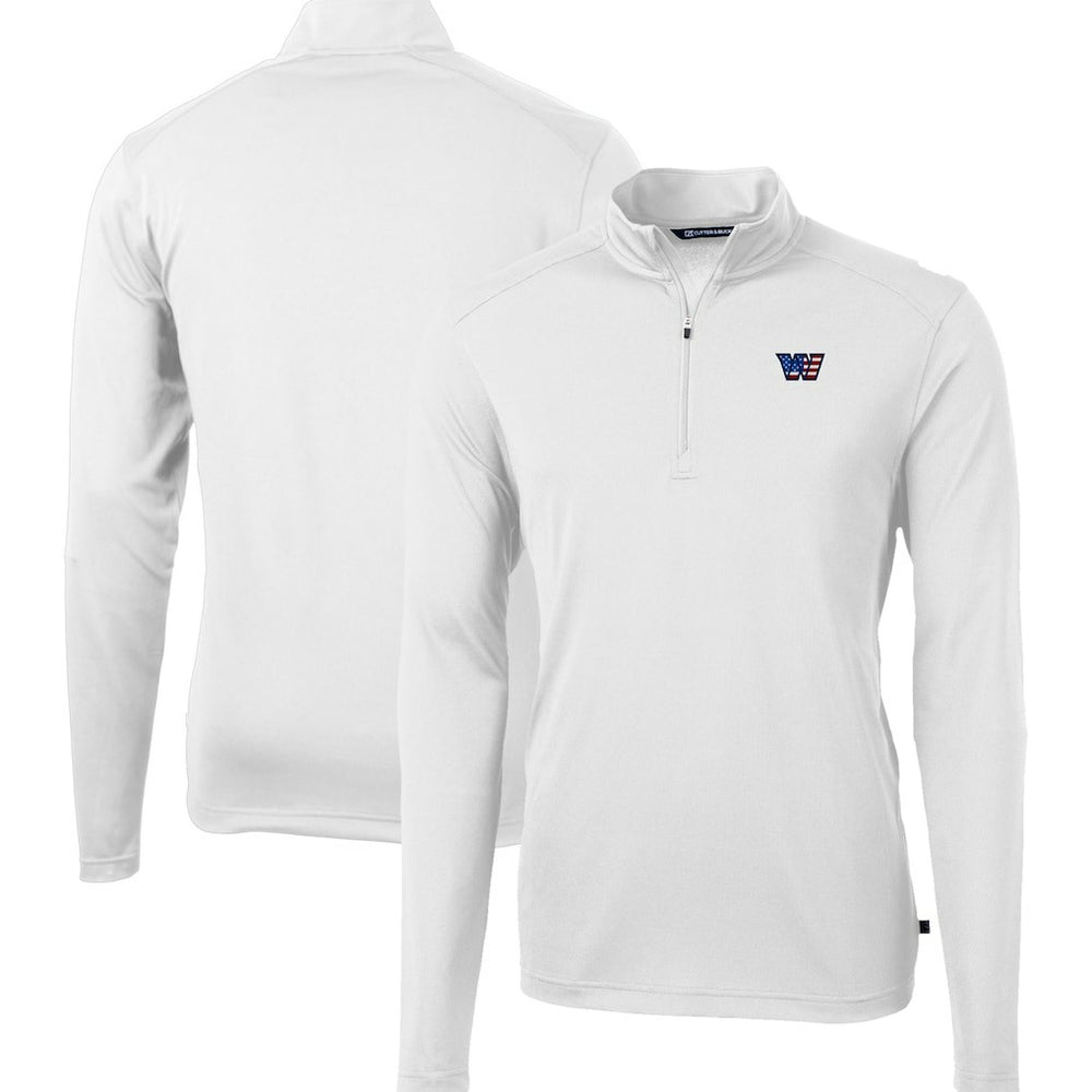 Washington Commanders Cutter & Buck Big & Tall Americana Virtue Eco Pique Quarter-Zip Jacket | NFL On sale