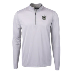 Las Vegas Raiders Cutter & Buck Big & Tall Virtue Eco Pique Micro Stripe Tri-Blend Quarter-Zip Jacket | NFL Sale