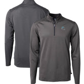 Detroit Lions Cutter & Buck Big & Tall Virtue Eco Pique Micro Stripe Tri-Blend Quarter-Zip Jacket | NFL Online