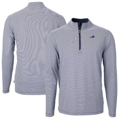 Buffalo Bills Cutter & Buck Big & Tall Virtue Eco Pique Micro Stripe Tri-Blend Quarter-Zip Jacket | NFL Outlet