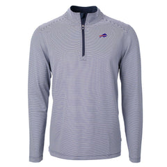 Buffalo Bills Cutter & Buck Big & Tall Virtue Eco Pique Micro Stripe Tri-Blend Quarter-Zip Jacket | NFL Outlet