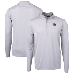 Detroit Lions Cutter & Buck Big & Tall Virtue Eco Pique Micro Stripe Tri-Blend Quarter-Zip Jacket | NFL Outlet