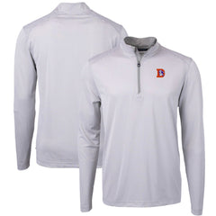 Denver Broncos Cutter & Buck Big & Tall Virtue Eco Pique Micro Stripe Tri-Blend Quarter-Zip Jacket | NFL Discount