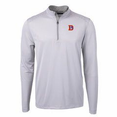 Denver Broncos Cutter & Buck Big & Tall Virtue Eco Pique Micro Stripe Tri-Blend Quarter-Zip Jacket | NFL Discount