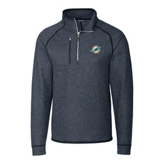 Miami Dolphins Cutter & Buck Big & Tall Mainsail Sweater-Knit Half-Zip Jacket | NFL Outlet