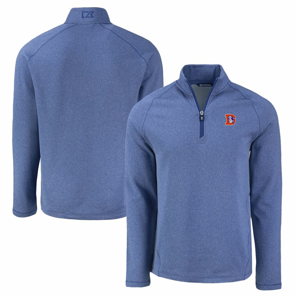 Denver Broncos Cutter & Buck Peshastin Eco Fleece Tri-Blend Raglan Recycled Quarter-Zip Jacket | NFL New