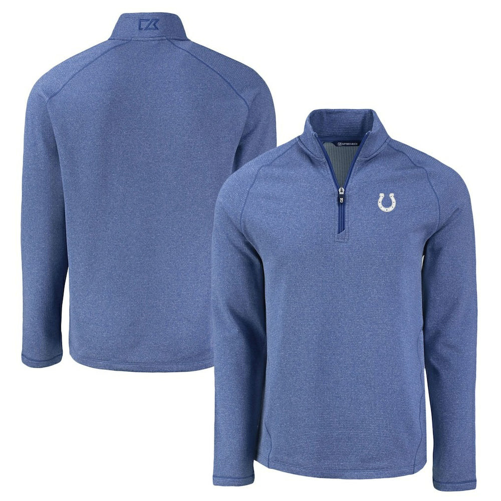Indianapolis Colts Cutter & Buck Peshastin Eco Fleece Tri-Blend Raglan Recycled Quarter-Zip Jacket | NFL Outlet