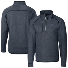 Los Angeles Chargers Cutter & Buck Big & Tall Mainsail Sweater-Knit Raglan Half-Zip Jacket | NFL US
