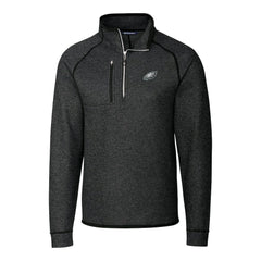Philadelphia Eagles Cutter & Buck Big & Tall Mainsail Sweater-Knit Raglan Half-Zip Jacket | NFL Discount