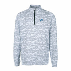 Detroit Lions Cutter & Buck Big & Tall Traverse Eco Camo Tri-Blend DryTec Quarter-Zip Jacket | NFL New