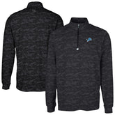 Detroit Lions Cutter & Buck Big & Tall Traverse Eco Camo Tri-Blend DryTec Quarter-Zip Jacket | NFL Outlet