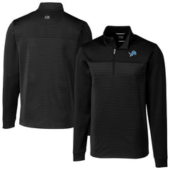 Detroit Lions Cutter & Buck Traverse Eco Stripe Tri-Blend DryTec Quarter-Zip Jacket | NFL On sale