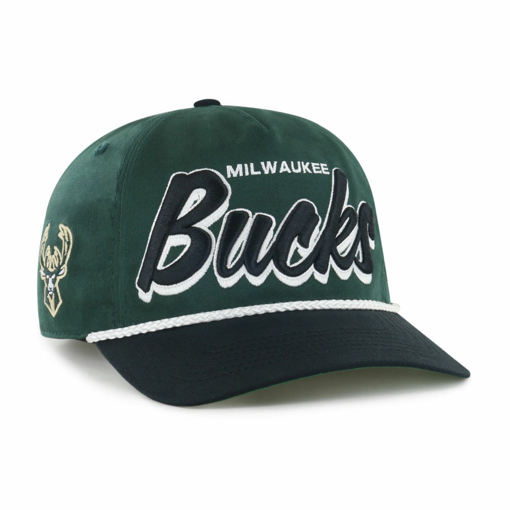 Hunter Green/Black Milwaukee Bucks '47 Dropshadow Rope Hitch Adjustable Hat | NBA