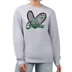 Heather Gray Boston Celtics G-III 4Her by Carl Banks Women's Leopard Heart Fleece Pullover Sweatshirt | NBA