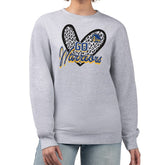 Heather Gray Golden State Warriors G-III 4Her by Carl Banks Women's Leopard Heart Fleece Pullover Sweatshirt sale | NBA