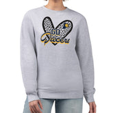 Heather Gray Indiana Pacers G-III 4Her by Carl Banks Women's Leopard Heart Fleece Pullover Sweatshirt | NBA