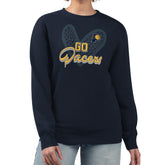 Navy Indiana Pacers G-III 4Her by Carl Banks Women's Leopard Heart Fleece Pullover Sweatshirt | NBA