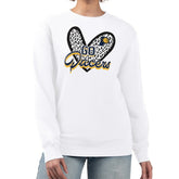 White Indiana Pacers G-III 4Her by Carl Banks Women's Leopard Heart Fleece Pullover Sweatshirt | NBA