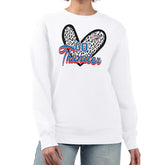 White Oklahoma City Thunder G-III 4Her by Carl Banks Women's Leopard Heart Fleece Pullover Sweatshirt | NBA