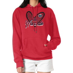 Red Washington Wizards G-III 4Her by Carl Banks Women's Leopard Heart Graphic Fleece Pullover Hoodie | NBA