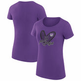 Purple Sacramento Kings G-III 4Her by Carl Banks Women's Super-Slim Fit Lightweight Leopard Heart T-Shirt | NBA