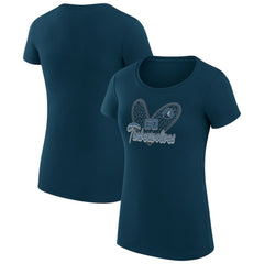 Navy Minnesota Timberwolves G-III 4Her by Carl Banks Women's Super-Slim Fit Lightweight Leopard Heart T-Shirt | NBA