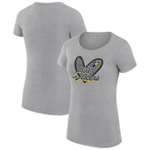 Heather Gray Indiana Pacers G-III 4Her by Carl Banks Women's Super-Slim Fit Lightweight Leopard Heart T-Shirt | NBA