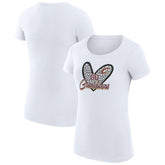 White Cleveland Cavaliers G-III 4Her by Carl Banks Women's Super-Slim Fit Lightweight Leopard Heart T-Shirt sale | NBA