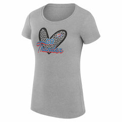 Heather Gray Oklahoma City Thunder G-III 4Her by Carl Banks Women's Super-Slim Fit Lightweight Leopard Heart T-Shirt | NBA