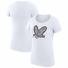 White New York Knicks G-III 4Her by Carl Banks Women's Super-Slim Fit Lightweight Leopard Heart T-Shirt | NBA