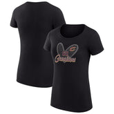 Black Cleveland Cavaliers G-III 4Her by Carl Banks Women's Super-Slim Fit Lightweight Leopard Heart T-Shirt sale | NBA