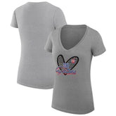 Heather Gray Detroit Pistons G-III 4Her by Carl Banks Women's Super-Slim Fit Lightweight Leopard Heart V-Neck T-Shirt sale | NBA