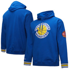 Royal Golden State Warriors Chainstitch Applique Vintage Heavyweight Pullover Hoodie sale | NBA