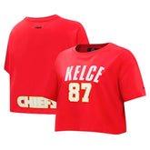 Kansas City Chiefs Travis Kelce Pro Standard Women's Player Name & Number Cropped Boxy T-Shirt | NFL Online