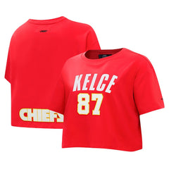 Kansas City Chiefs Travis Kelce Pro Standard Women's Player Name & Number Cropped Boxy T-Shirt | NFL Online
