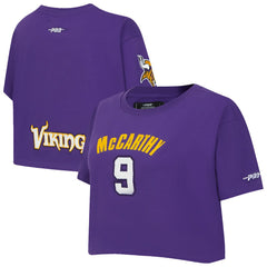 Minnesota Vikings J.J. McCarthy Pro Standard Women's Player Name & Number Cropped Boxy T-Shirt | NFL On sale