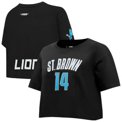 Detroit Lions Amon-Ra St. Brown Pro Standard Women's Player Name & Number Cropped Boxy T-Shirt | NFL New
