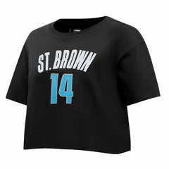 Detroit Lions Amon-Ra St. Brown Pro Standard Women's Player Name & Number Cropped Boxy T-Shirt | NFL New