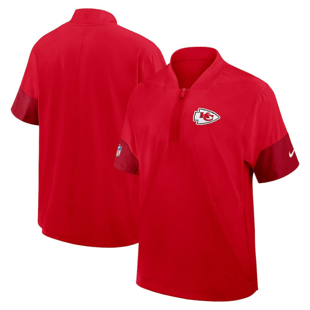 Kansas City Chiefs Sideline Short Sleeve Quarter-Zip Dri-FIT Coach Jacket | NFL Online