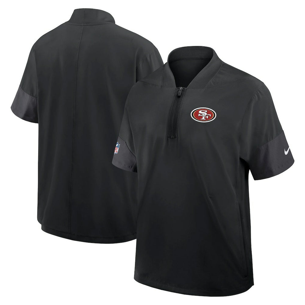 San Francisco 49ers Sideline Short Sleeve Quarter-Zip Dri-FIT Coach Jacket | NFL Discount