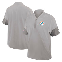 Miami Dolphins Sideline Short Sleeve Quarter-Zip Dri-FIT Coach Jacket | NFL Near me