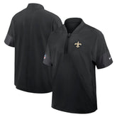 New Orleans Saints Sideline Short Sleeve Quarter-Zip Dri-FIT Coach Jacket | NFL New