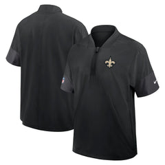 New Orleans Saints Sideline Short Sleeve Quarter-Zip Dri-FIT Coach Jacket | NFL New