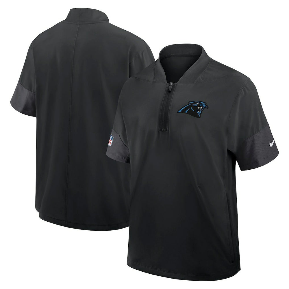 Carolina Panthers Sideline Short Sleeve Quarter-Zip Dri-FIT Coach Jacket | NFL Outlet
